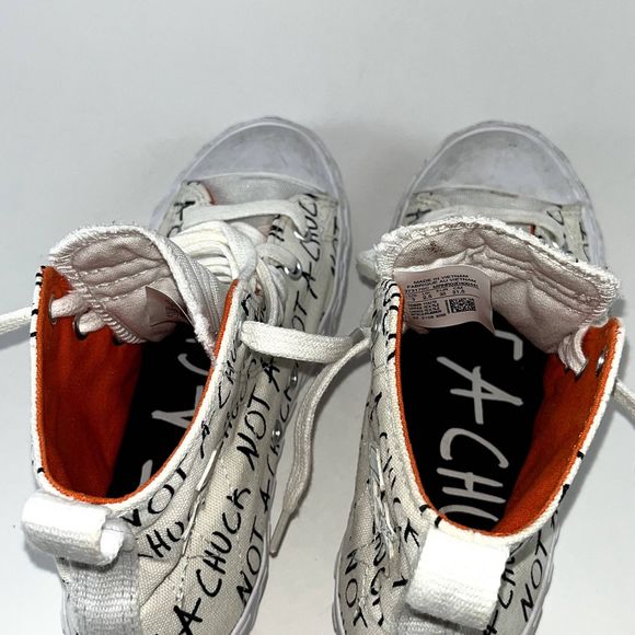 Converse UNT1TL3D High Top ‘Not A Chuck’ Black/White Shoes - YOUTH SIZE 3 - Picture 6 of 7